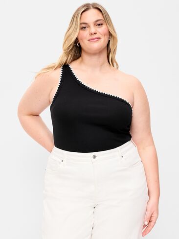 قميص بدون أكمام مضلع بكتف واحد من Old Navy - بلاك جاك in Saudi Arabia
