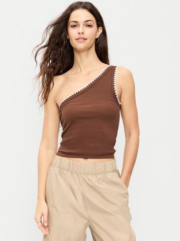 Old Navy Ribbed One-Shoulder Tank Top - Coco de mer in Saudi Arabia