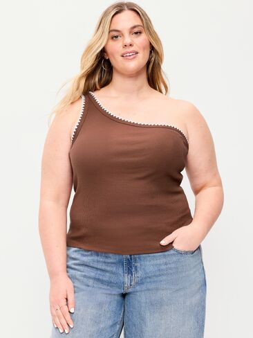 Old Navy Ribbed One-Shoulder Tank Top - Coco de mer in Saudi Arabia