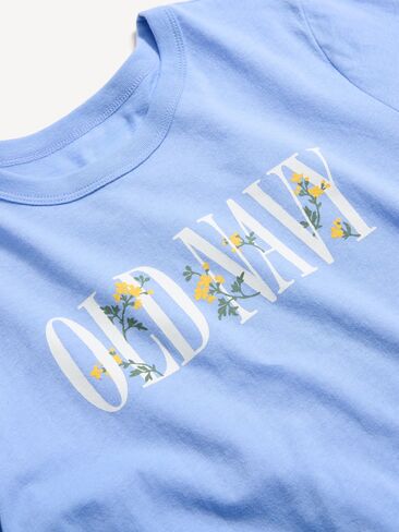 Old Navy EveryWear Crew-Neck Logo-Graphic T-Shirt - Flax Flower in Saudi Arabia