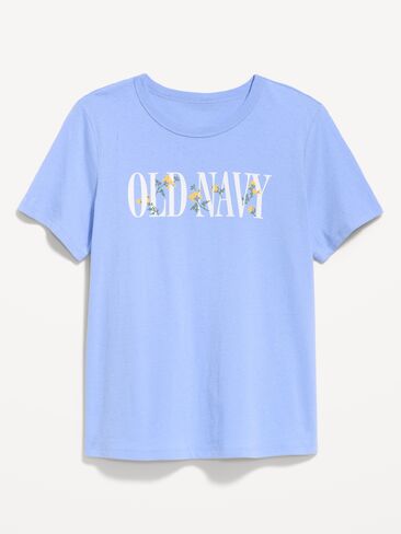 Old Navy EveryWear Crew-Neck Logo-Graphic T-Shirt - Flax Flower in Saudi Arabia