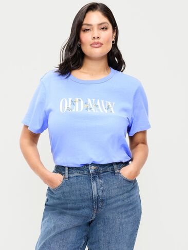 Old Navy EveryWear Crew-Neck Logo-Graphic T-Shirt - Flax Flower in Saudi Arabia