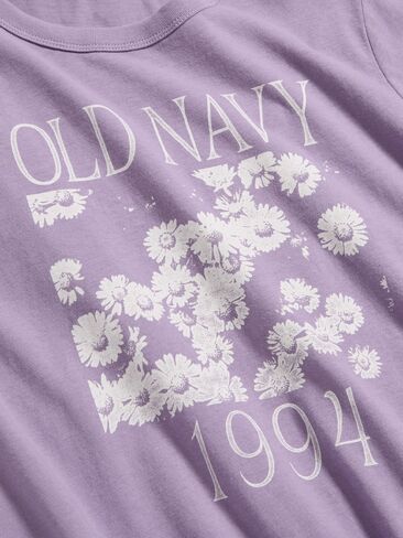 Old Navy EveryWear Crew-Neck Logo-Graphic T-Shirt - Lilac Shadow in Saudi Arabia