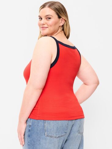 Old Navy Snug Apron-Neck Tank Top - MOONFISH ORANGE in Saudi Arabia
