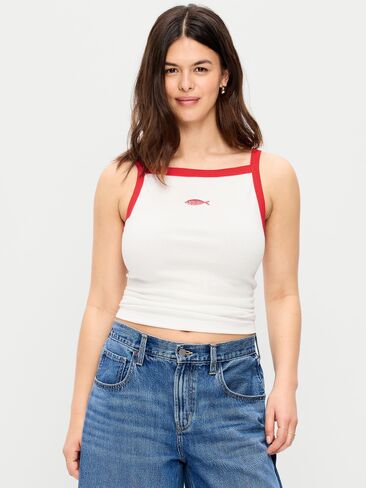 Old Navy Snug Apron-Neck Tank Top - Calla Lilies in Saudi Arabia