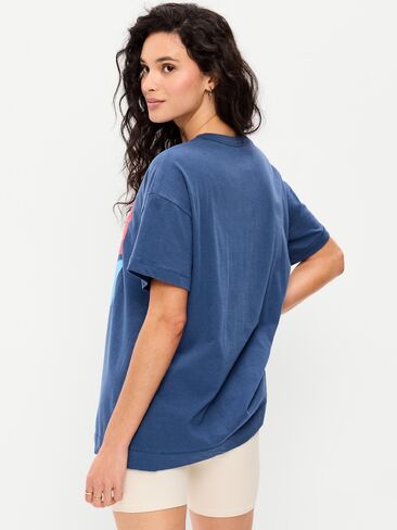 تي شيرت Old Navy Coca-Cola® كبير الحجم - أزرق باسيفيك in Kuwait