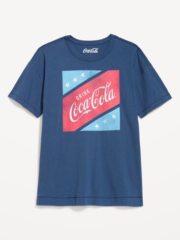 تي شيرت Old Navy Coca-Cola® كبير الحجم - أزرق باسيفيك in Kuwait