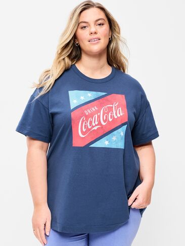تي شيرت Old Navy Coca-Cola® كبير الحجم - أزرق باسيفيك in Kuwait