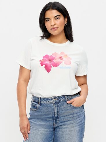 تي شيرت Old Navy EveryWear برقبة دائرية - Calla Lilies in Kuwait