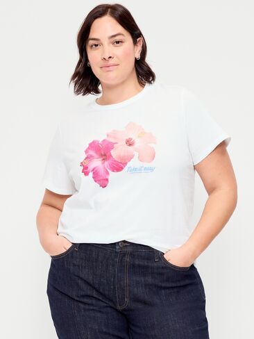 تي شيرت Old Navy EveryWear برقبة دائرية - Calla Lilies in Kuwait