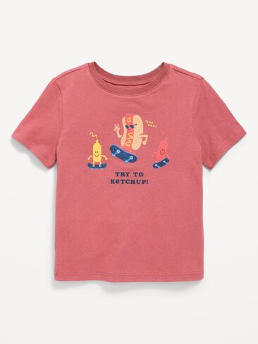 تي شيرت برسومات بأكمام قصيرة من Old Navy للأولاد الصغار - جرب الكاتشب in Saudi Arabia