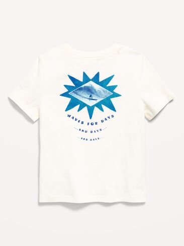 تي شيرت برسومات بأكمام قصيرة من Old Navy للأولاد الصغار - ملح البحر in Kuwait