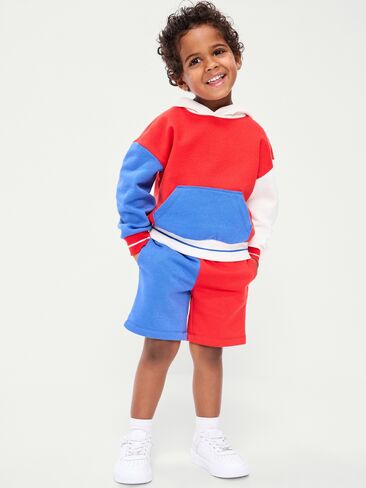 شورت Old Navy Fleece ذو ألوان متباينة للأولاد الصغار - ألوان متعددة أحمر/أزرق/أبيض in Saudi Arabia