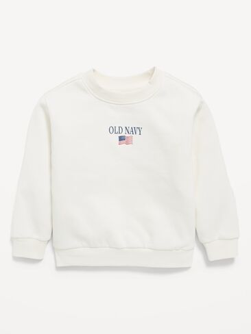 سويت شيرت بطبعة شعار كبير الحجم للجنسين من Old Navy للأطفال الصغار - ملح البحر (يتوافق مع العائلة!) in Saudi Arabia