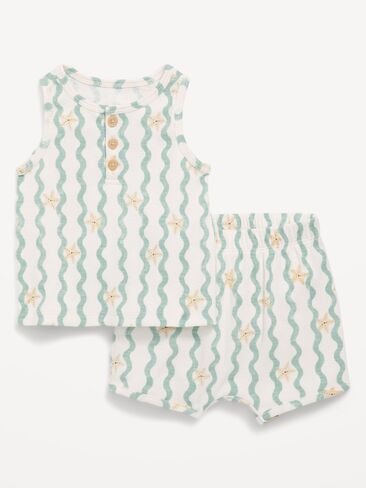 Old Navy Henley Tank Top and Shorts Set for Baby - Starfish in Saudi Arabia