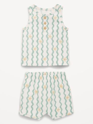 Old Navy Henley Tank Top and Shorts Set for Baby - Starfish in Saudi Arabia