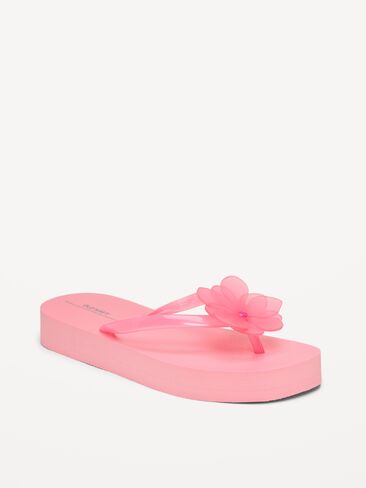 Old Navy Platform Flip-Flop Sandals for Girls (Partially Plant-Based) - Light Peony in Saudi Arabia