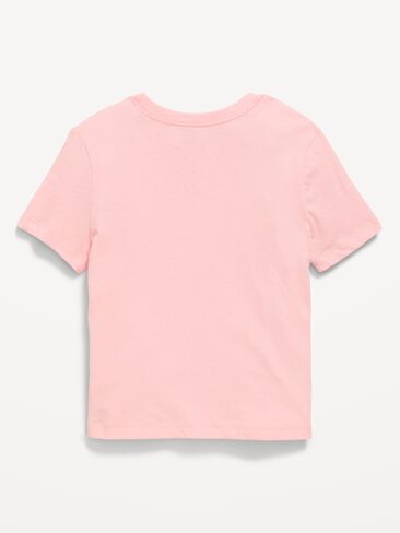 تي شيرت برسومات عيد الميلاد بأكمام قصيرة من Old Navy للفتيات الصغيرات - وردي سماوي in Kuwait