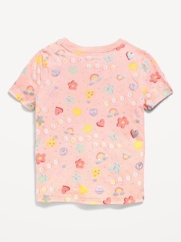 تي شيرت برسومات عيد الميلاد بأكمام قصيرة من Old Navy للفتيات الصغيرات - عيد ميلاد in Kuwait