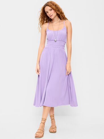 فستان Old Navy Fit & Flare جيرسي متوسط ​​الطول بخصر منخفض - أرجواني شادو in Kuwait