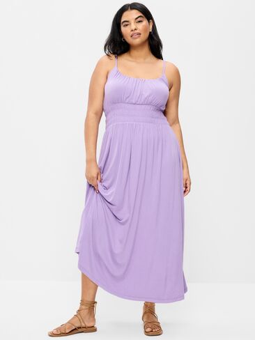 فستان Old Navy Fit & Flare جيرسي متوسط ​​الطول بخصر منخفض - أرجواني شادو in Kuwait