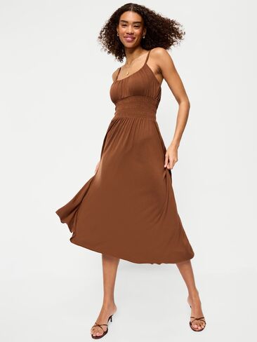 فستان Old Navy Fit & Flare جيرسي متوسط ​​الطول بخصر منخفض - Coco de mer in Kuwait