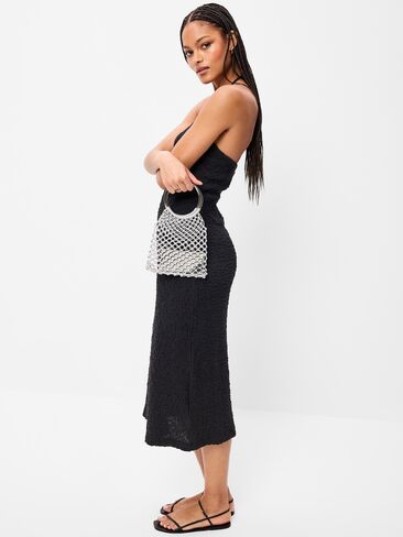 Old Navy Beaded Halter-Neck Textured Midi Dress - Black Jack in Saudi Arabia