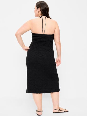 Old Navy Beaded Halter-Neck Textured Midi Dress - Black Jack in Saudi Arabia