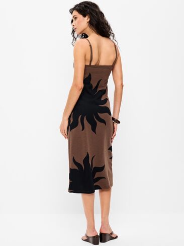 Old Navy Beaded-Strap Beach Midi Dress - Brown Print in Saudi Arabia