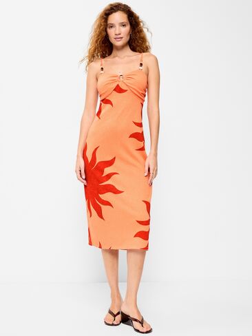 Old Navy Beaded-Strap Beach Midi Dress - Orange in Saudi Arabia