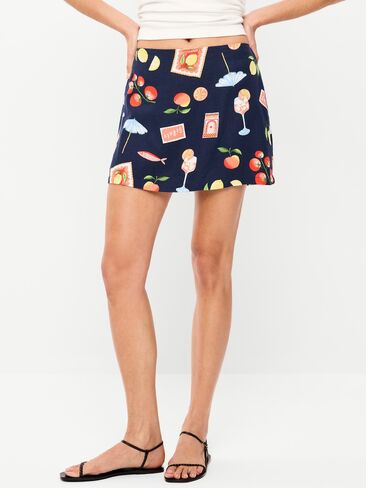 Old Navy Linen-Blend Micro Skort - Mixed Fruit in Saudi Arabia