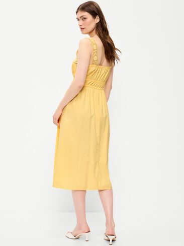 Old Navy Fit & Flare Smocked-Waist Midi Dress - Sunbeam in Saudi Arabia