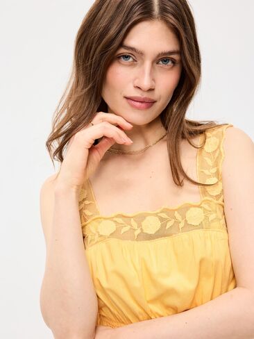 Old Navy Fit & Flare Smocked-Waist Midi Dress - Sunbeam in Saudi Arabia