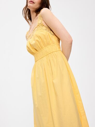 Old Navy Fit & Flare Smocked-Waist Midi Dress - Sunbeam in Saudi Arabia