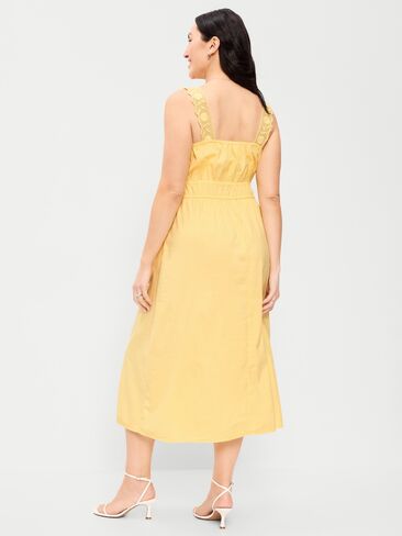 Old Navy Fit & Flare Smocked-Waist Midi Dress - Sunbeam in Saudi Arabia