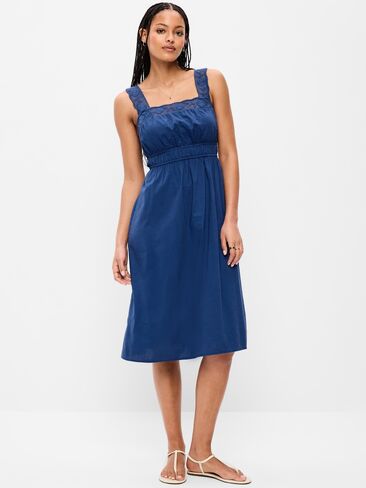 فستان Old Navy Fit & Flare متوسط ​​الطول بخصر متوسط ​​- أزرق باسيفيك in Saudi Arabia