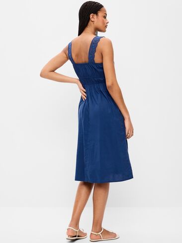 فستان Old Navy Fit & Flare متوسط ​​الطول بخصر متوسط ​​- أزرق باسيفيك in Saudi Arabia