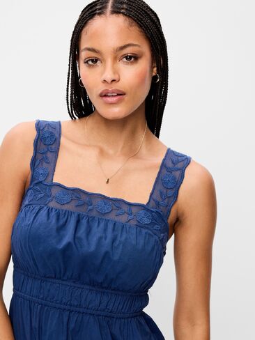 فستان Old Navy Fit & Flare متوسط ​​الطول بخصر متوسط ​​- أزرق باسيفيك in Saudi Arabia