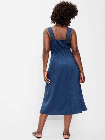 فستان Old Navy Fit & Flare متوسط ​​الطول بخصر متوسط ​​- أزرق باسيفيك in Saudi Arabia