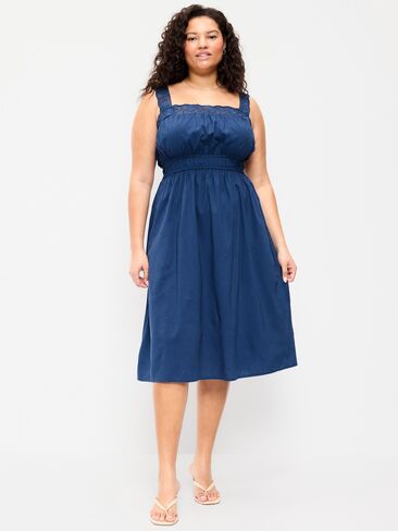 فستان Old Navy Fit & Flare متوسط ​​الطول بخصر متوسط ​​- أزرق باسيفيك in Saudi Arabia