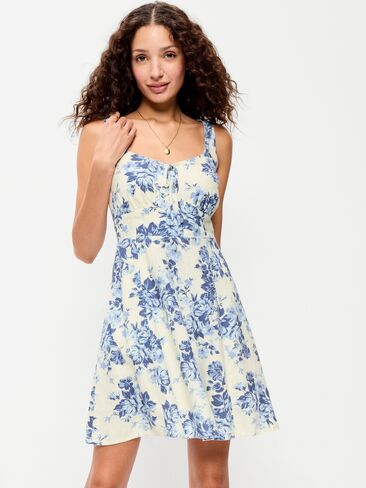 Old Navy Fit & Flare Cami Mini Dress - Blue Floral in Saudi Arabia