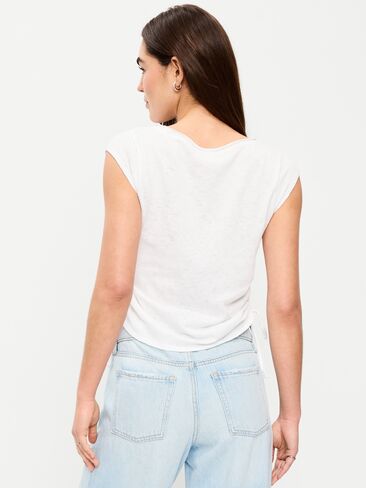 Old Navy Cap-Sleeve Shirred Side Top - Calla Lily in Saudi Arabia