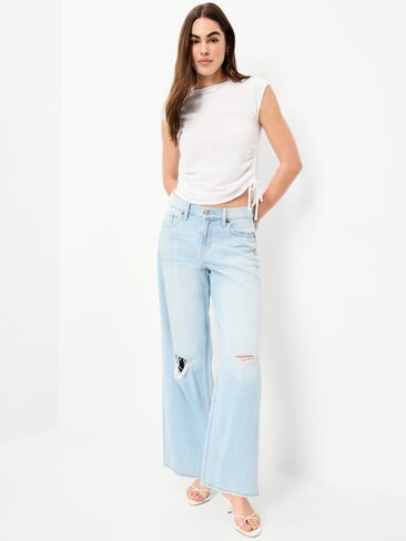 Old Navy Cap-Sleeve Shirred Side Top - Calla Lily in Saudi Arabia