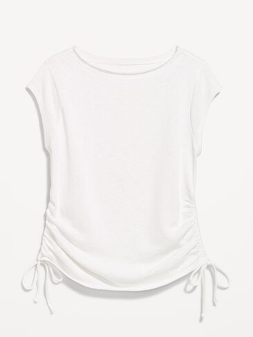 Old Navy Cap-Sleeve Shirred Side Top - Calla Lily in Saudi Arabia