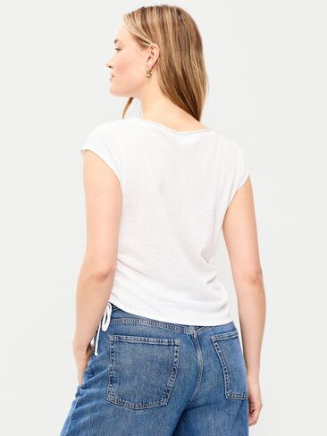 Old Navy Cap-Sleeve Shirred Side Top - Calla Lily in Saudi Arabia