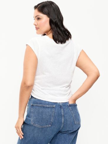 Old Navy Cap-Sleeve Shirred Side Top - Calla Lily in Saudi Arabia