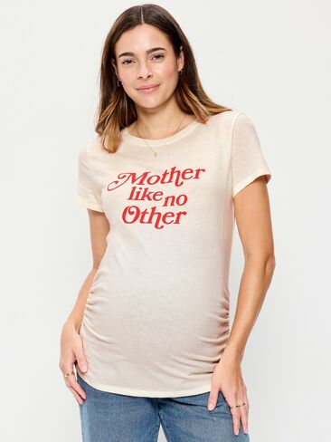 Old Navy Maternity EveryWear Crew-Neck Graphic T-Shirt - Sea Salt in Saudi Arabia