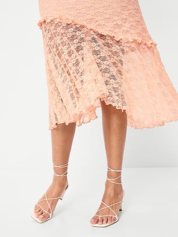 Old Navy Fit & Flare Lace Midi Dress - Peach Gelato in Saudi Arabia