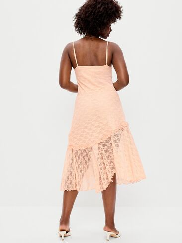 Old Navy Fit & Flare Lace Midi Dress - Peach Gelato in Saudi Arabia