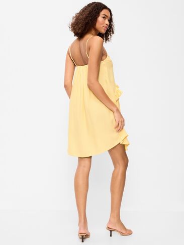 Old Navy Ruffle-Trim Asymmetrical Mini Dress - Mystic Yellow in Saudi Arabia